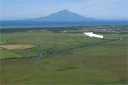 宿から北西の利尻島方面を見る