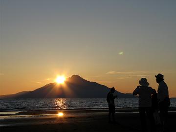 利尻島と8月18日の夕日