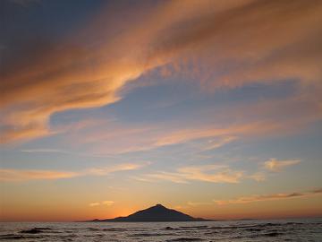 利尻島と8月30日の夕日