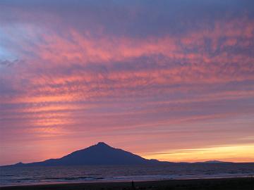 利尻島と9月5日の夕焼け空