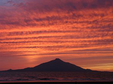 利尻島と9月5日の夕焼け空