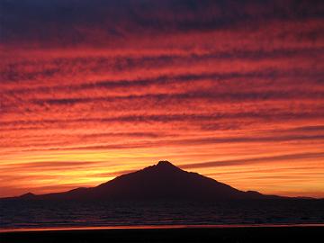 利尻島と9月5日の夕焼け空