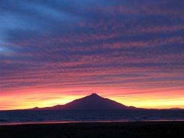 利尻島と9月5日の夕焼け空