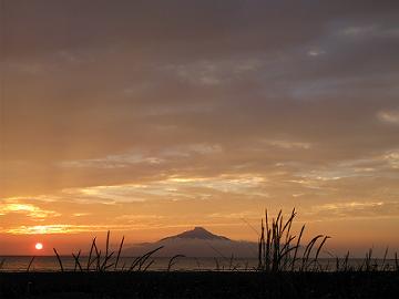 利尻島と9月17日の夕焼け空