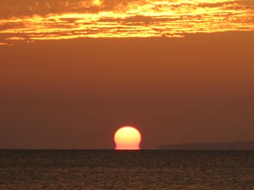 利尻島と9月17日の夕焼け空