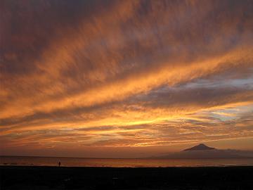 利尻島と9月17日の夕焼け空