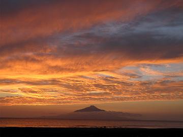 利尻島と9月17日の夕焼け空