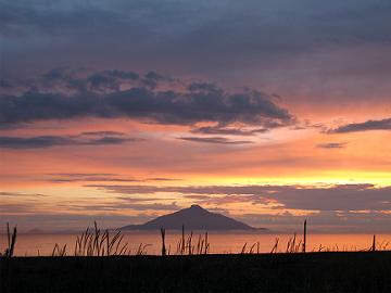 利尻島と7月11日の夕焼け空