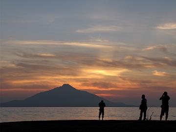 利尻島と8月10日の夕焼け空