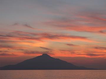 利尻島と8月10日の夕焼け空